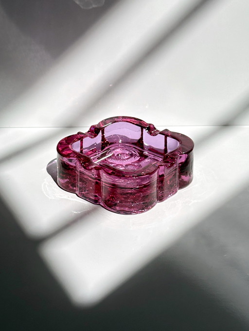 Vintage Alexandrite Glass Ashtray 70s Italy Palo Santo Bowl Murano Mid - Century 70s 1970 Neodymium Zelezny Brod ZBS Lilac