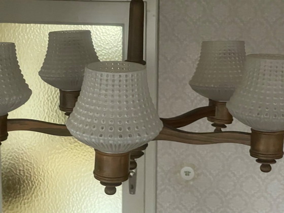 Image 1 of Art Deco Holzkronleuchter