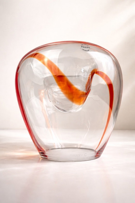 Image 1 of Carlo Nason „Onda“ Murano-Glasvase – Signiertes Kunstglas – Italien, 2000er Jahre – Skulpturales Dekor