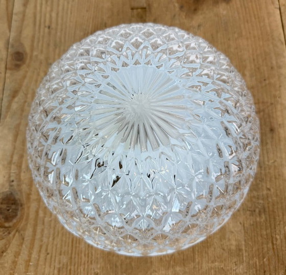 Lampada da parete o plafoniera in vetro vintage, anni '70, Plafoniere, Metallo, Trasparente (foto 5 di 14)
