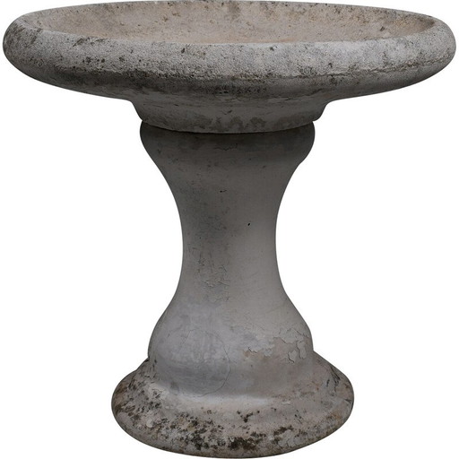 Vintage bird bath in composite stone, 1940s
