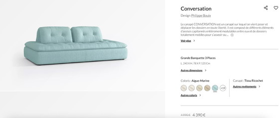 Image 1 of Roche Bobois Sofa – Conversation 4-seater model