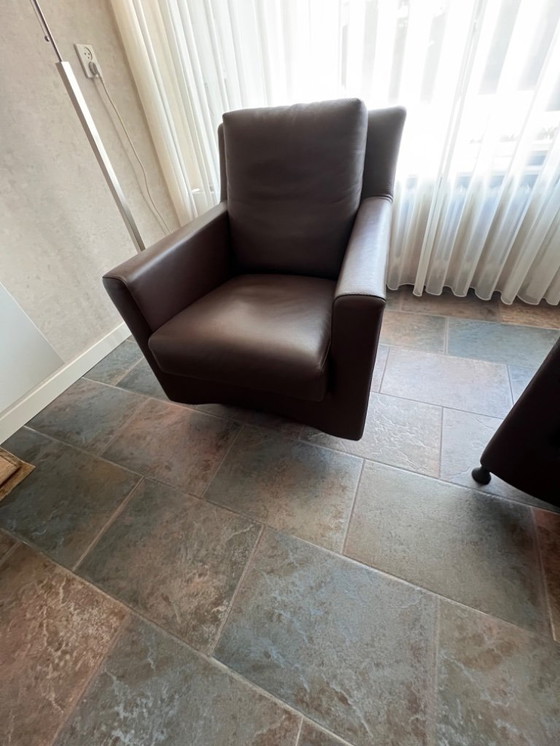 Image 1 of 2 poltrone in pelle Leolux Paian, 1 poltrona girevole.