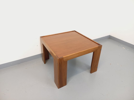 Image 1 of Vintage Italian square coffee table by Afra and Tobia Scarpa for Cassina in teak and walnut from the 60s 70s