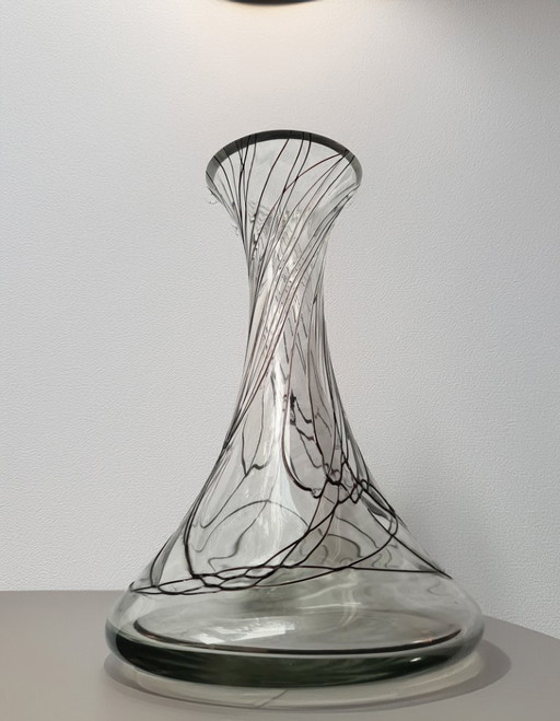 Nagel Glass- Paul Nagel- Germania bellissimo vaso in stile Art Nouveau, vetro trasparente
