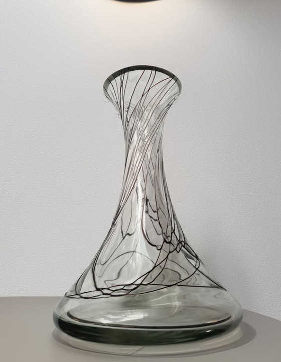 Image 1 of Nagel Glass – Paul Nagel – Deutschland: Wunderschöne Vase im Jugendstil, Klarglas