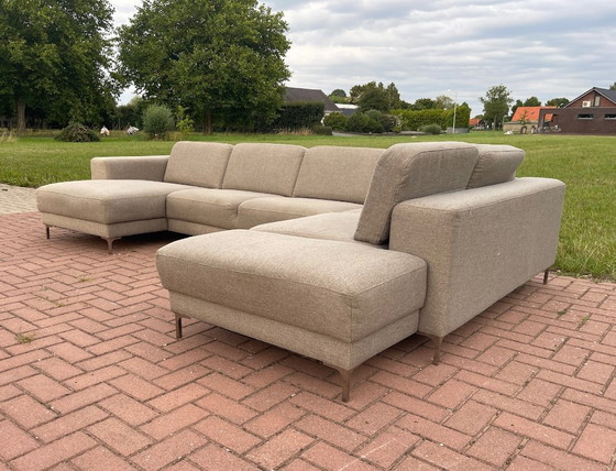 Image 1 of Montel Sofá de tela en U con amplios asientos