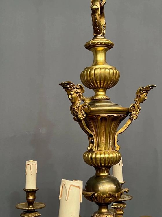 Mazarin-kroonluchter. Massief brons. – Bronze (photo 7 of 8)