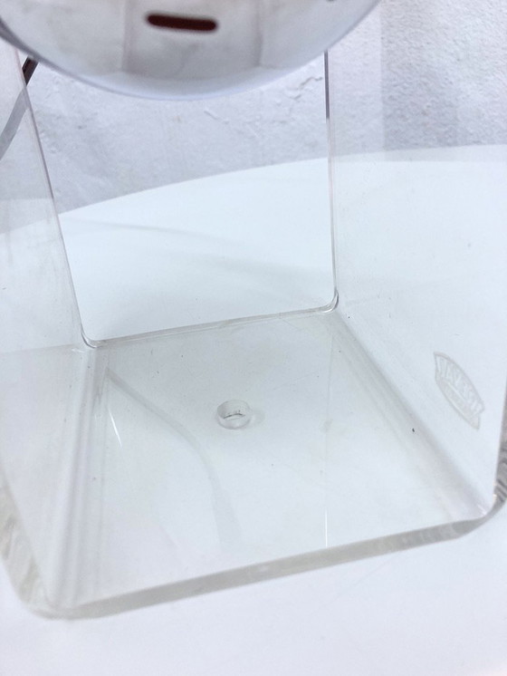 Image 1 of Small space age table lamp made of acrylic and chrome ball lamp 60s 70s