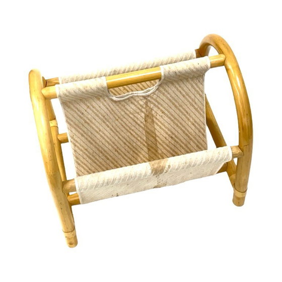 Image 1 of Vintage bamboe tijdschriftenrek – boho-stijl / Mid-Century Modern, jaren 70