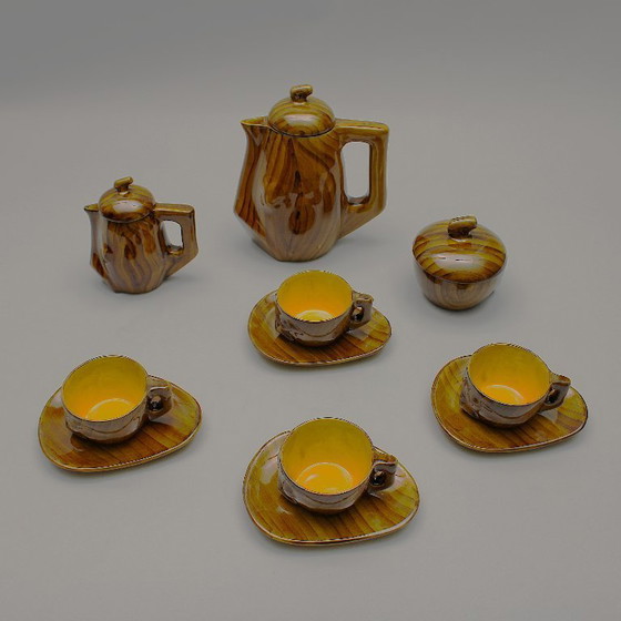 Image 1 of Eugène Grandjean - Vaisselle Faux Bois - Atelier Grandjean, Vallauris, France - années 1960 - marqué