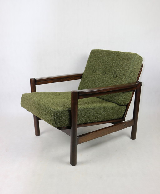 Vintage Sessel In Olive Boucle, 1970S