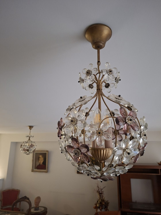 2 lampes de plafond vintage – Plafonniers, Glass, Metal (photo 4 of 5)