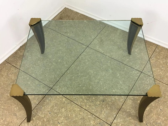 Image 1 of 60's 70's Brutalist Bronze Coffee Table by Peter Ghyczy Space Age Design