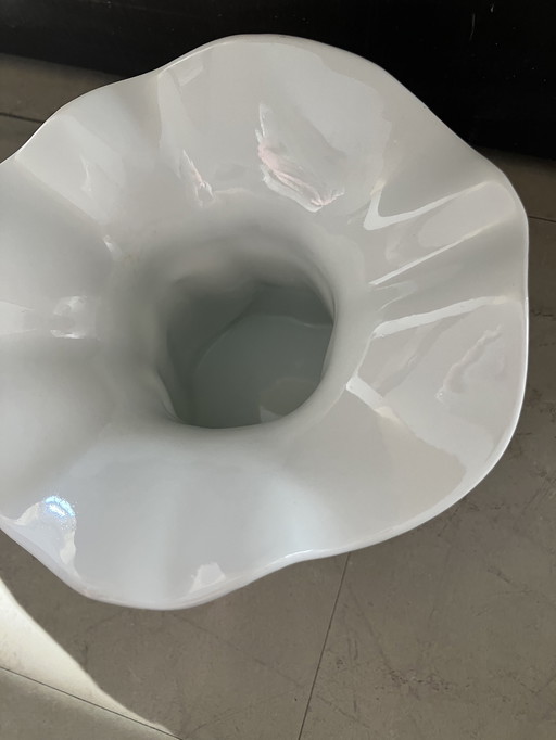 Rolled Numbered Porcelain Vase
