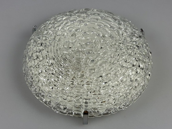 Image 1 of 60s 70s Lamp Plafoniere Inbouw Ijsglas Space Age Design