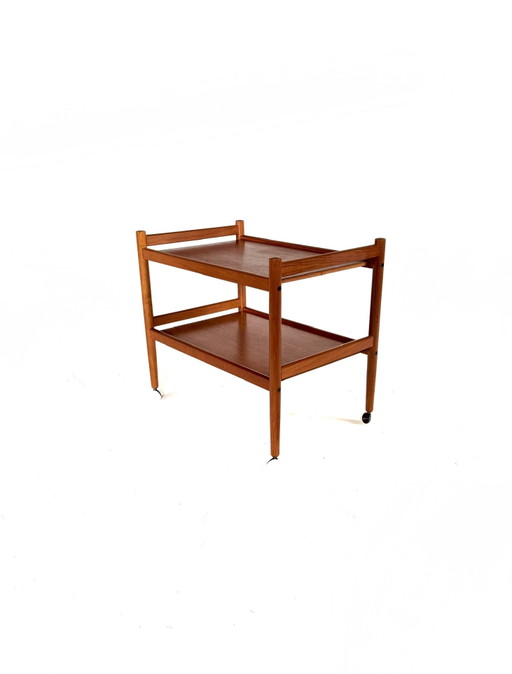 Vintage dänischer Teakholz-Servierwagen aus den 60er Jahren
