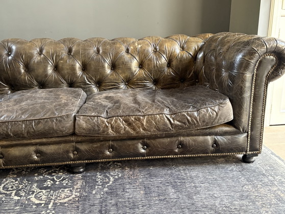 Sofá Chesterfield – Sofás de 3 plazas, Leather, Wood (photo 3 of 9)
