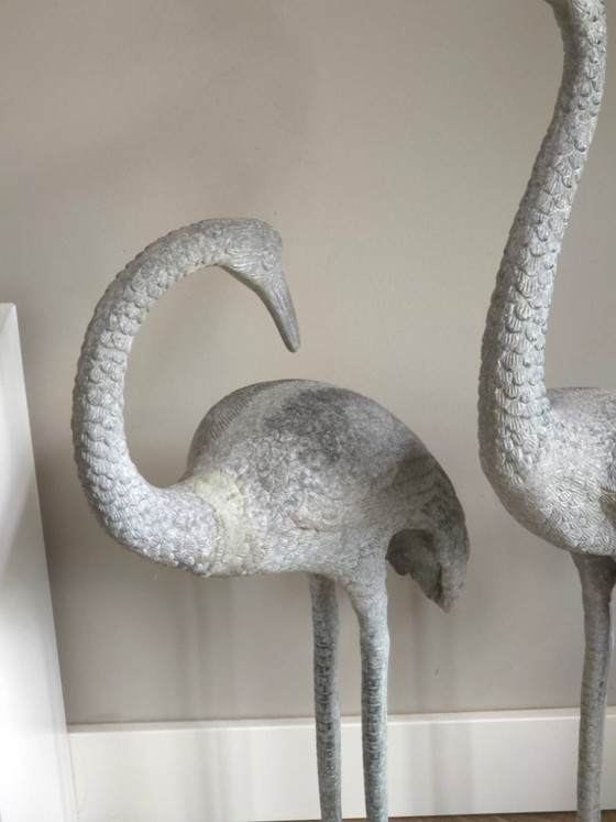 Pair of Monumental Antique Zinc Garden Birds (96 cm) – Art Deco – Sculpture, Metal (photo 5 of 10)