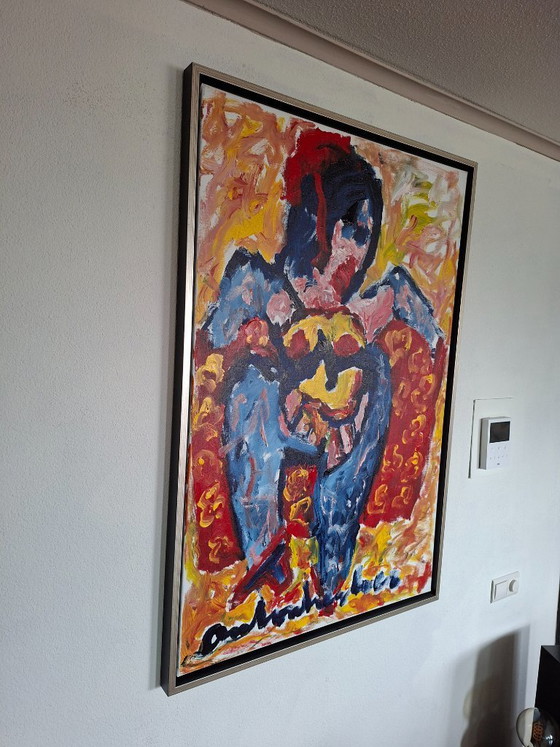 Image 1 of Anton Heyboer dancer on canvas acrylic 80 x 120 cm with floating frame