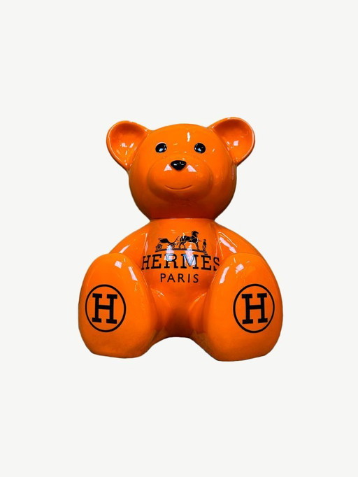 Sculpture Pop Art Teddy Hermès par l’artiste Naor