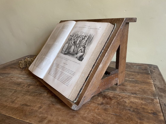 Image 1 of 1930s Table Book Stand Reading Stand Menu Stand Oak French