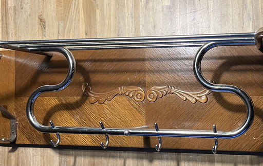 Beautiful vintage mid-century chrome tube wall coat rack
