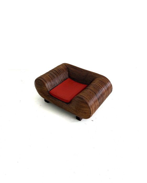 Vintage Pencil Wicker Sculptural Armchair, Italy ‘80 – Wood (photo 11 of 14)