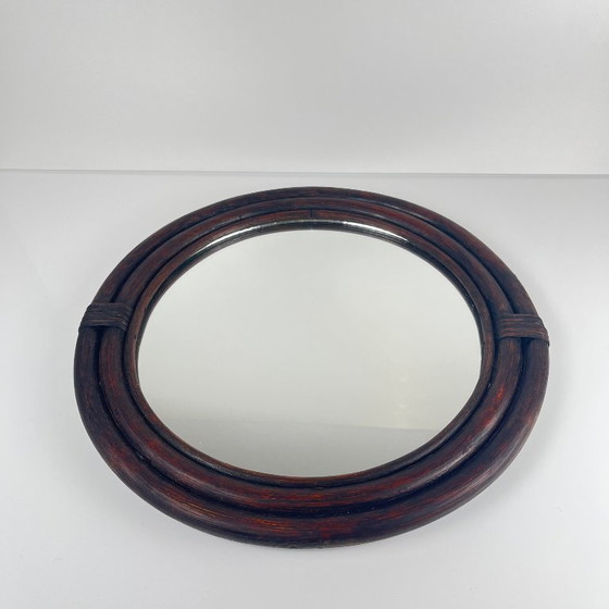 Image 1 of Round rattan mirror, 1970