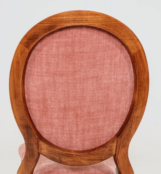 Image 1 of Ensemble de 6 chaises de salle à manger vintage en rose indienne