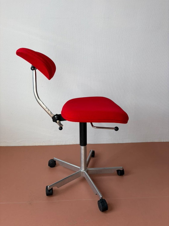 KEVI Design Sedia da ufficio Jørgen Rasmussen-Engelbrechts, Sedie da ufficio, Metallo, Tessile, Rosso (foto 10 di 10)