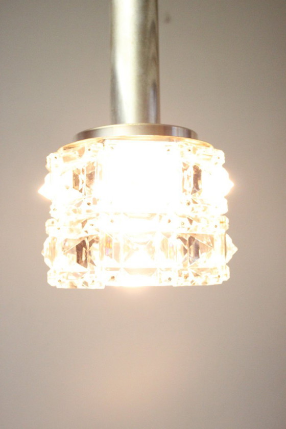 Image 1 of Lampada a sospensione vintage in vetro sfaccettato, anni '70