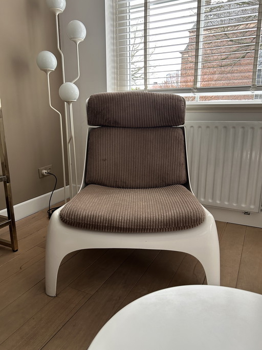 Poltrona lounge Space Age di Carl Straub rivestita