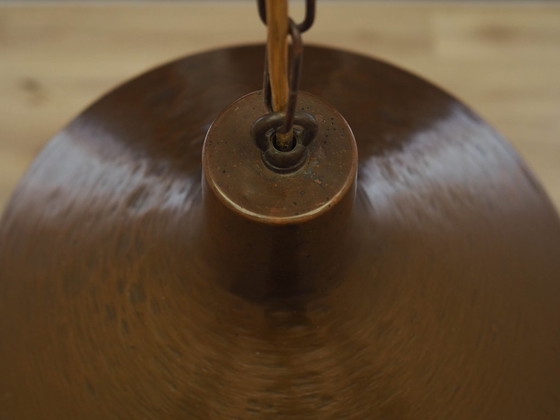 Deense messing hanglamp, industriële kap met Scandinavisch design, jaren 60 – Hanglampen, Brass (photo 9 of 10)