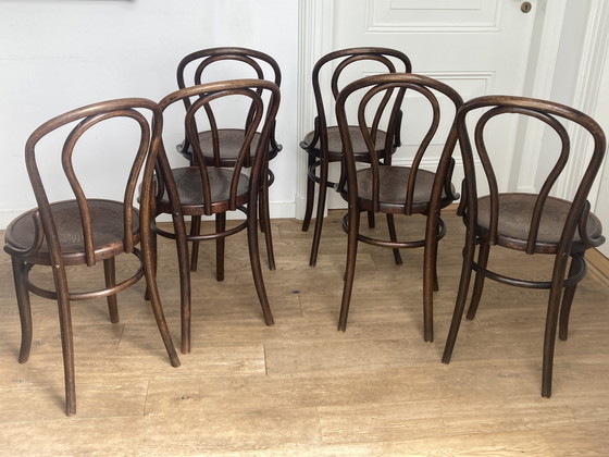 Image 1 of 6x Thonet No. 18 Chairs By Fischel, Ca. 1920