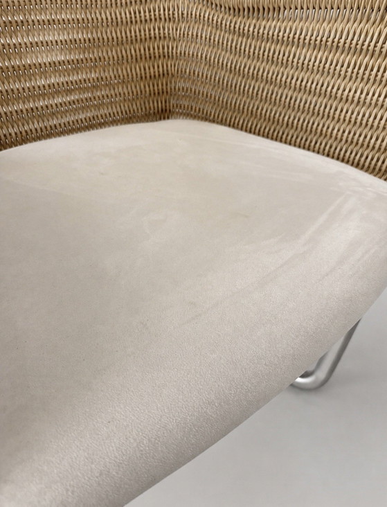 4x Vintage Tecta D43 sledestoelen, William DunkelWilliam Dunkel – Eetkamerstoelen, rvs, Textile (photo 14 of 15)