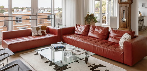 Zanotta Kilt (Emaf Progetti), 2 Banken, rotes Leder