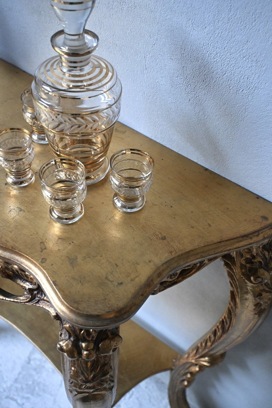 Image 1 of Wunderschöner Biscottini-Barockkonsolentisch mit Blattgold
