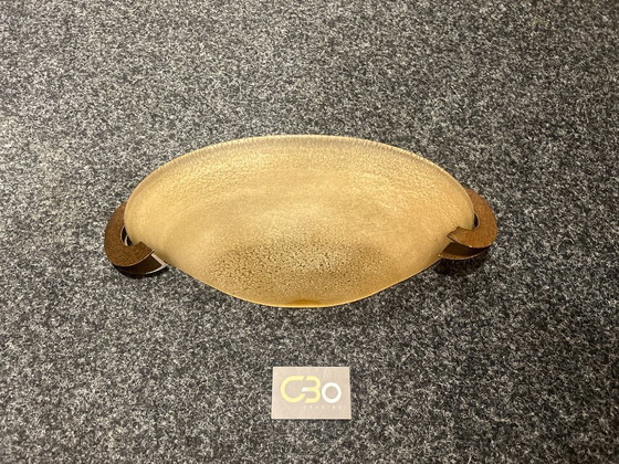Wandleuchten aus Glas und Metall, bernsteinfarben, Terzani, Orange, Vintage (Foto 3 von 5)