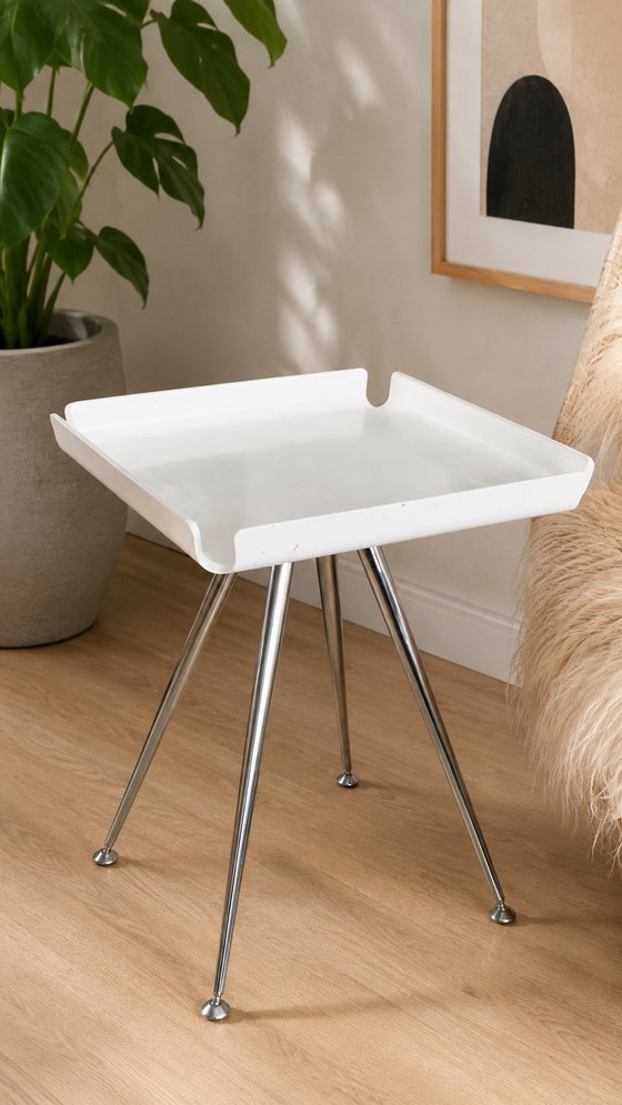 Designer wooden 2 side tables plant table Space Age Pop Art style – Metal (photo 2 of 5)