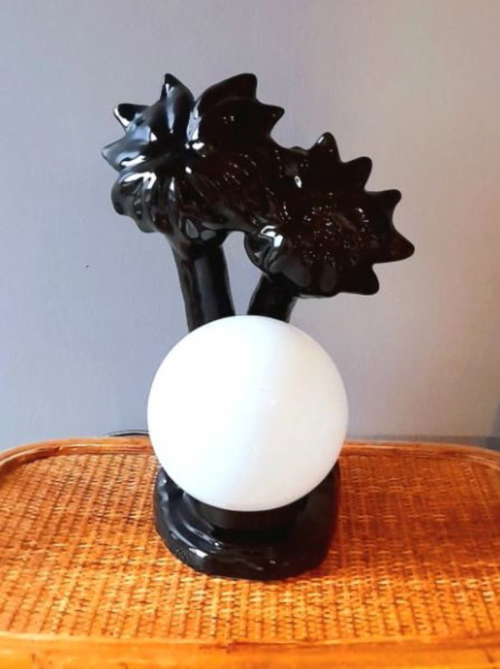 Image 1 of Lampada in ceramica a forma di palma, 1980