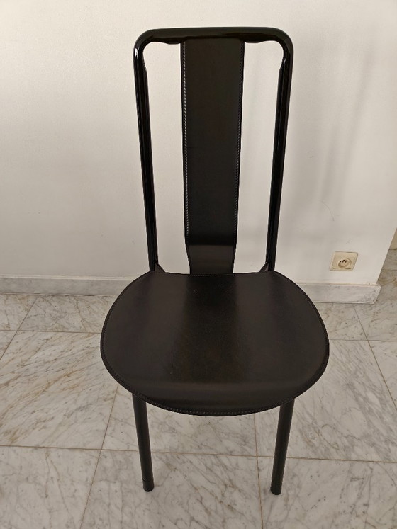 Zanotta Marcuso + Irma - Marco Zanuso - Eettafel - Glass,- Achille Castiglioni - Stoel – Metal (photo 3 of 6)