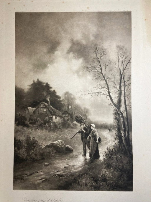 Lithograph by James Walter Gozzard, London, 1910. Framed on blackened wood.