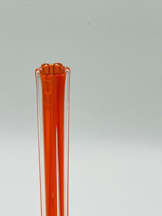 Image 1 of Vintage Murano-style blown orange glass soliflore
