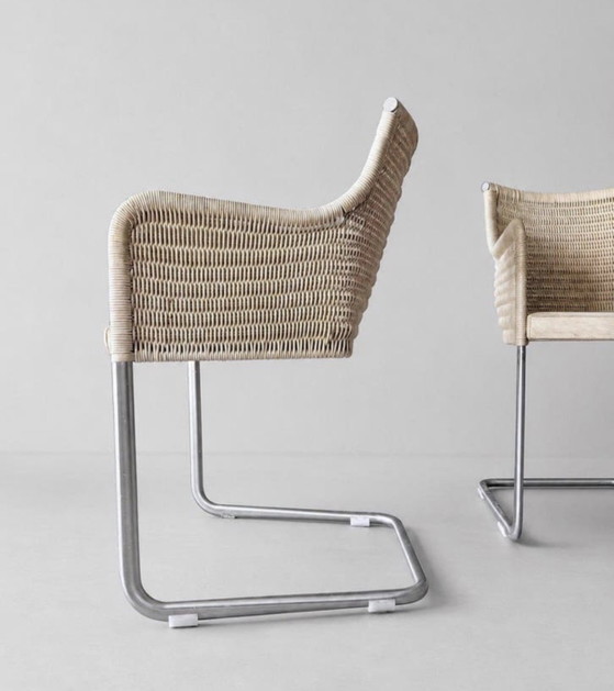 Image 1 of 2 Vintage Tecta D43 stoelen – William Dunkel - Beige Suede