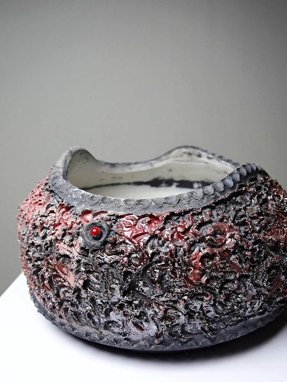 Portagioie raku rosso e grigio fatto a mano, vintage anni 2000 – Stoviglie, Porcellana, Ceramica (photo 14 of 16)