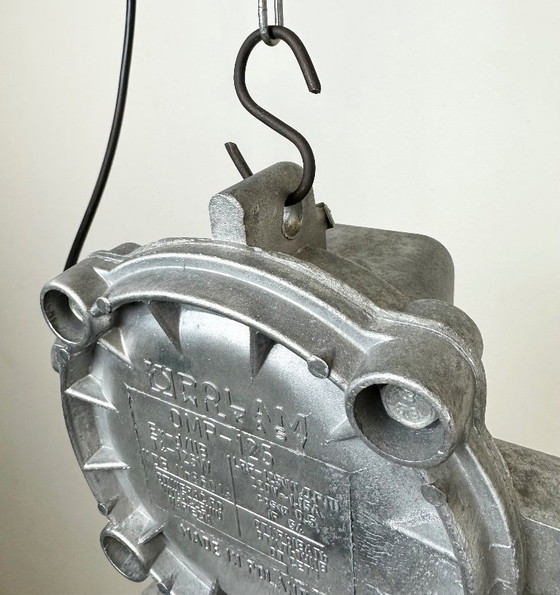 Image 1 of Large Industrial Cast Aluminium Cage Pendant Light, 1970s