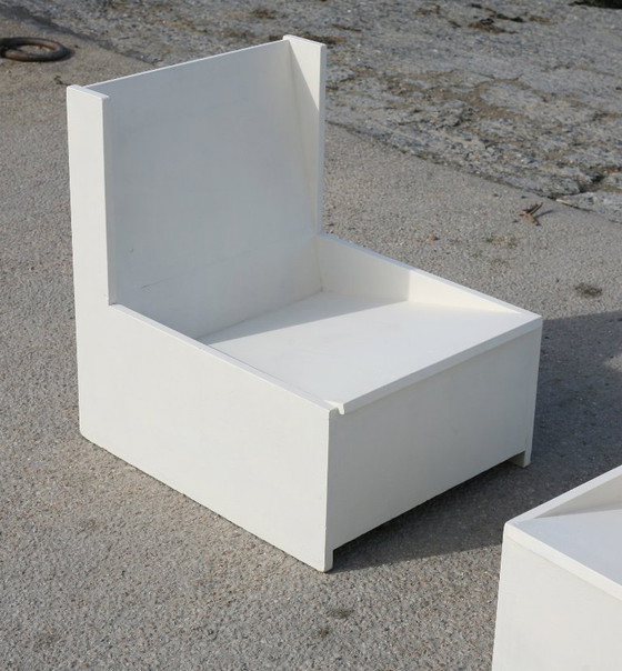 Set di 3 Poltrone brutaliste, legno dipinto, anni '60 (photo 22 of 28)