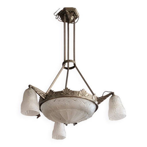 Art Deco chandelier by Muller Frères Lunéville, 1930