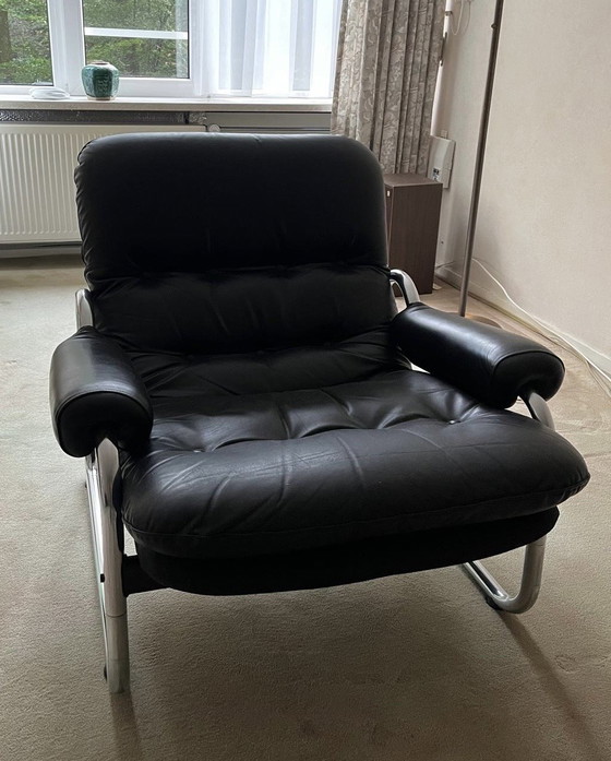 Poltrona vintage IKEA "Borkum" (1978) – Johan Bertil Häggström – Poltrone, Leather (photo 3 of 5)